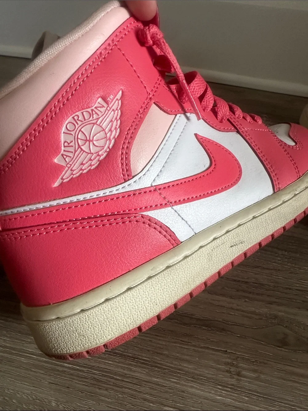 Nike Women's Air Jordan 1 Mid Strawberries and Cream Sneakers